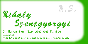 mihaly szentgyorgyi business card